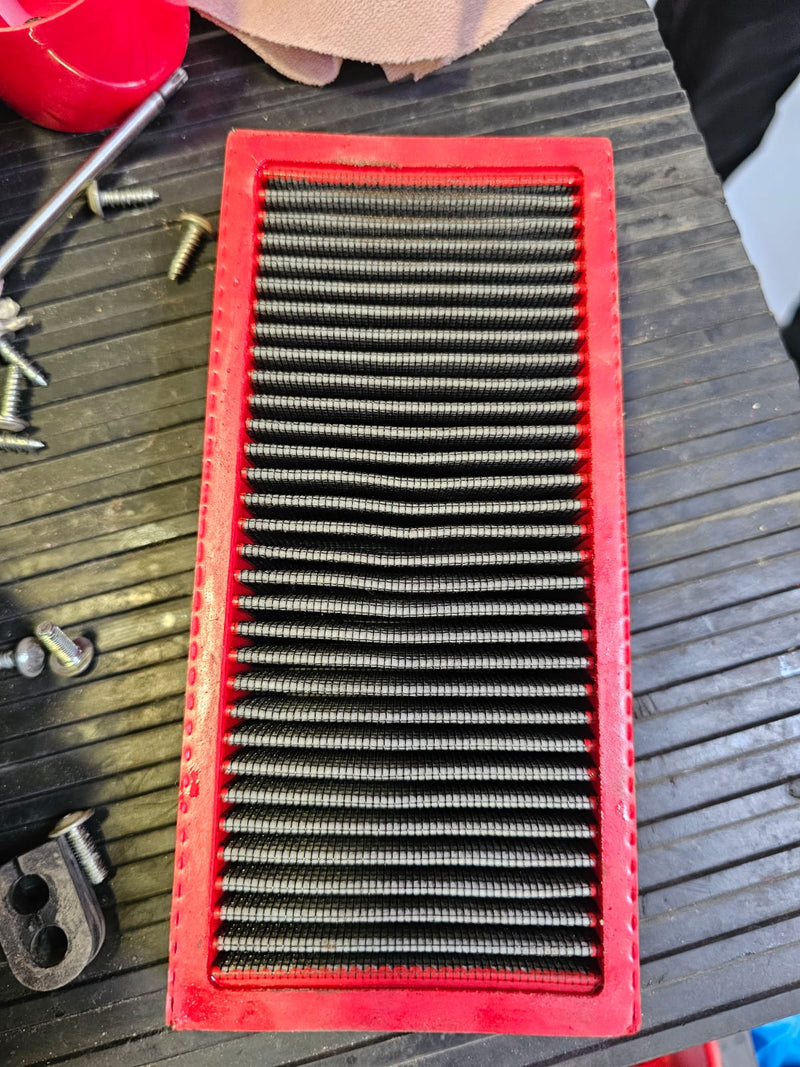 Filtro aria PurMotors — lato pulito dopo stress test 35.000 km